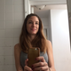 Pre-makeup, pre-shower. The mirror isn’t dirty, it’s just got some chunks missing. I live the dream.